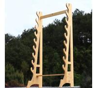 HJHUUA Support d'armes Multicouche sur Pied,présentoir pour épée en Bambou,présentoir pour flûte,Grand Support d'armes Classique en Bois (9 Niveaux,13 Niveaux)
