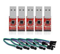 HJHYUL CP2102 Lot de 5 adaptateurs USB vers série TTL - Module convertisseur USB 2.0 vers UART 5 broches avec sortie 3,3 V/5 V, compatible STC, comprend des fils de démarrage - pour Arduino, ESP8266