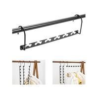 HJIAMA 2 pièces Cintres Magiques Acier Carbone Noir 6 en 1 Cintres Multifonctionnel Cintres Metal Peut Être Tourné à 360 ° pour Salles Bains, Chambres et Dortoirs