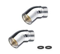 HJIAMA 2 Pièces Connecteur de Douche, G 1/2 Douche Adaptateur Angle 135°, Rotatif Connecter à Bras de Douche, pour Salle Bain