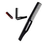 HJIAMA 2 Pièces Peigne Coiffure, Peigne fin, Conception Pliable, Noir/Marron, avec Crochet en Alliage, Peigne a Queue, Convient aux Coupes de Cheveux Quotidiennes