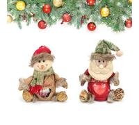 HJIAMA 2 Pièces Sac Cadeau Noel, Sacs Cadeaux Anniversaire, Père Noël Forme de Bonhomme de Neige, Bags avec Fermeture Éclair, pour Noël, Réveillon Noël, Mariages, Anniversaires