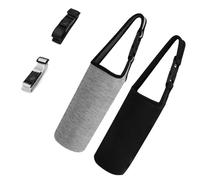 HJIAMA 2 Pièces Sac Isotherme Bouteille, Gourde Isotherme 500ml, Bandoulière Réglable Porte Gourde Sac à Dos, Sac Isotherme Bouteille pour Tasses Thermos, Tasses Eau Tasse Thé Lait