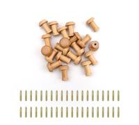 HJIAMA 20 Pièces Patere Murale Bois, Forme de Champignon Lisse Crochet Mural, Trou de vis Inférieur, Patere, Avec vis, pour Suspendre Chapeaux, Vêtements et Serviettes