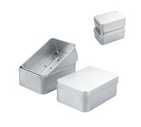 HJIAMA 3 Pièces 180 ML Boite a Savon, Conception à Double Couche, Aluminium Boite Savon, avec Couvercle et Grille de Drainage, Porte Savon, Convient pour Maison, Voyages, Camping