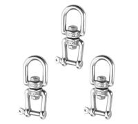 HJIAMA 3 Pièces Mousqueton Pivotant, M5 Pivotant à Double Extrémité Crochet Balancoire, Pivotant 360° Ancrage Balancoire, Anneau Acier Inoxydable, Charge 100 Kg, pour Télésièges, Balançoires