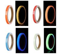 HJIAMA 4 Pièces Bande Fluorescente Autocollante, 1 x 300 cm Rouleau Adhesif Fluo, Ruban Phosphorescent, Éclat Durable Fluorescent pour Avertissements Muraux Décoration Artisanale