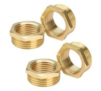 HJIAMA 4 Pièces Filetages Externes, 3/4" à 1/2" Réducteur en Laiton, Anti Oxydation, Procédé de Polissage, Antirouille, Raccord de Tuyau Fileté, Adapté à un Usage Domestique, Industriel, Commercial