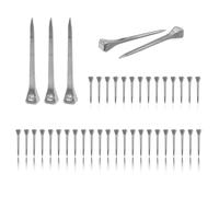 HJIAMA 40 Pièces Clou de Fer à Cheval, 54 mm Clous pour Sabots, Acier Carbone Fer à Cheval Clous, pas Facile Rouiller, Accessoire de Fer à Cheval pour Fixer Fers Cheval, Argent