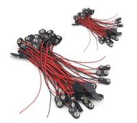 HJIAMA 40 Pièces Fiche Pile 9V, Clip de Batterie en Plastique, Connecteur à Pince de Batterie avec Câble 150 mm, Plastique Type I et Cuir Type I, Clip Batterie pour Petits Appareils