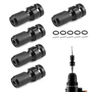 HJIAMA 5 Pièces Adaptateur Douille, Douille à Choc en Alliage 1/4 1/2, Noir, Conception Rétractable, Douille Torx Femelle Hexagonal, Convient aux Clés Pneumatiques, Tournevis