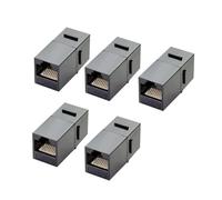 HJIAMA 5 pièces Coupleur RJ 45 Cat 6 Prise Ethernet, Cat 6 Rallonge Cable Ethernet 250 MHZ, Support 1000 MBPS, Direct Plug in, Convient pour Tv Box, Router, Pc, Network Cable