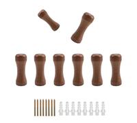 HJIAMA 8 Pièces Crochet à Manteau, Noyer Noir Crochet à Manteau, Finement Poli, Bonne Stabilité, Avec vis Double Face et Tube D'expansion, Patère Bois, Convient pour Chambre, Salon, Balcon