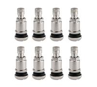 HJIAMA 8 Pièces Valve Pneu Voiture, Valve Tubeless en Acier Inoxydable TR525, Argent, Forte Étanchéité, Convient aux Pneus de Voiture, Camion et Moto