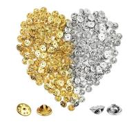 HJIAMA Attache Pins 200 Pièces Fermoir Pins, Or/Argent Fermoir Epingle, Accessoires Bijoux, Boucle Pratique, pour Attacher Rapidement Articles