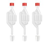 HJIAMA Barboteur Fermentation, 3 Pièces Barboteur, Tubes de Fermentation, Plastique Barboteurs Transparent avec Bouchon Caoutchouc, Utilisé pour Brassage Bière, vin Rouge, Fermentation