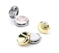 HJIAMA Boite a Pilule 4 Pièces, fer Pilulier Rond, Compartiment Interne, Boite Metal Avec Miroir Convient pour Stocker Médicaments, Petits Bonbons, Cosmétiques (54×17 mm)
