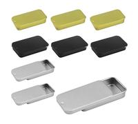 HJIAMA Boite Metallique 9 Pièces, Mini Boite Coulissante, Surface Givrée, Antirouille, Boîte de Rangement Portable, Convient pour Stocker Perles, Pièces de Monnaie, Bonbons, Pilules (6×3×1,5 cm)