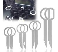 HJIAMA Clef Autoradio 8 Pièces, Outils de Démontage Autoradio en Acier Inoxydable, Argent, 4 Styles, cle Extraction Autoradio, Convient pour Démontage Climatiseurs de Voiture, Tableau de Bord