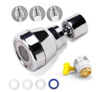 HJIAMA Douchette evier cuisine, Cuivre, Économiseur D'eau pour Robinet, Rotatif à Grand Angle, Réglable en Trois Vitesses, Embout Robinet, Connecteur 22 mm, Convient aux Salles de Bains Cuisines