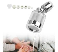 HJIAMA Filtre Robinet, Filtre en Acier Inoxydable, Élément Filtrant de Précision, Rotation à 360 °, Conception Transparente, Filtre à eau Robinet, Convient pour Salle de Bain, Cuisine, Évier