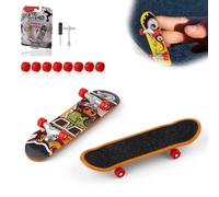 HJIAMA Finger Skateboard 2 Pièces - Surface Givrée, Confortable en Main, Support en Alliage de Titane, Mini Skateboard Pour Passionnés et Débutants