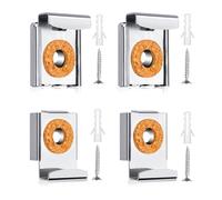 HJIAMA Fixation Miroir Mural, 4 Pièces Acier Inoxydable Accroche Miroir, Ressort Support Miroir, Carré Attache Miroir Mural, avec Vis et Tube D'expansion, pour Fixation Miroirs 4 à 6 mm Épaisseur