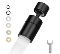 HJIAMA Flexible Robinet, Extension Robinet avec 4 Filets Conversion, Robinet pulvérisateur rotatif à 720°, Robinet Anti éclaboussures Washing up Gods, pour Cuisine, Salle Bains, Balcon