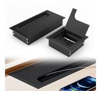 HJIAMA Goulotte Electrique, 2 Pièces Cache Fil, Alliage D'aluminium Gaine Cable, Housse de Protection, 80 x 80 mm et 160 x 80 mm, pour Bureaux, Salles D'étude, Chambres Coucher