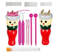 HJIAMA Kit de Tricot, Forme Poupée Kit de Tricot de Poupée en Bois, Tricotin Bois avec Aiguille Gros Chas, Tricoteuse de Poupée en Bois pour Fabrication Bracelets, Colliers Bijoux