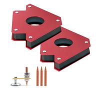 HJIAMA Lot de 2 aimants de soudage pour table de soudage, charge 22 kg, angle de soudage magnétique de soudure 45 °, 90 ° et 135 °, avec forte adhérence, utilisé comme fixateur lors des travaux de