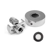 HJIAMA M20 Adaptateur Robinet Douche, Rotule Pivotante Laiton, Argent, Processus de Galvanoplastie, Avec Couvercle Décoratif, Raccord Excentré Mitigeur, Longueur Réglable, pour Cuisine, Douche