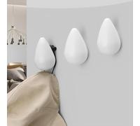 HJIAMA Naturel Crochet Mural en Bois Massif 3 Pièces, Forme Goutte Porte Manteau Mural Bois, Style Nordique Patère Bois, Patère Murale, Porte Manteau Mural pour Entrée Chambre Mur