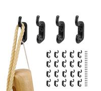 HJIAMA Patere Porte Manteau 20 Pièces, Rétro Patère, Crochet Porte Manteau Double Supérieur et Inférieur, Porte Manteau Mural Noir, Crochet Mural pour Salle Bain, Cuisine, Balcon, Entrée