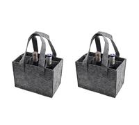 HJIAMA Range Bouteille 2 Pièces, Sacs Cadeaux, Tissu Feutré, Pas Facile de Piluler, 6 Compartiments, Organiseur Sac a Main, Convient pour Emballage Cadeau, Conservation du vin (25 x 16 x 18 cm)