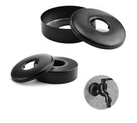 HJIAMA Rosace Robinet 4 Pièces, Diamètre Trou Intérieur 21 et 25 mm Cache Tuyau Radiateur Acier Inoxydable, Rosace Mitigeur Douche Noir, Cache Radiateur pour Robinets, Douches, Vannes D'angle