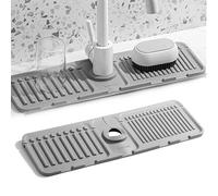 HJIAMA Tapis Evier Cuisine, Pliable Tapis Silicone, 44,5×14 cm, Résistant Éclaboussures, pour Éviers Cuisine Salle Bain