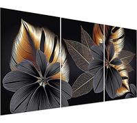 Hjjdiyes Peinture par numéros pour adultes Fleurs 3 pièces Peinture par numéros Junior, pendaison de crémaillère, décoration de maison