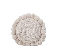 HJJEFRNO Moelleux Mignon Gros Tricot Coussin Fil Main Crochet décoratif Coussin pour lit canapé Fauteuil Housses de Coussin(Beige)