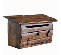 HJJEFRNO Wooden Outdoor Mailbox Wall Mounted Newspaper Letter Box Creative Rainproof Post Box Home Company Garden Decor Boîte aux Lettres