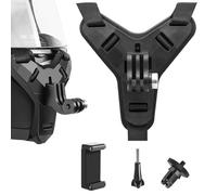 HJJMN Support de Menton pour Casque - Silicone antidérapant Moto Fixation du Menton, Support Menton avec Sangle pour Go Pro, Action Camera et Smartphone