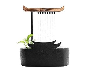 HJJP Fontaine à eau de table d'intérieur - Fontaine d'intérieur en céramique, portable et relaxante - Améliorez votre espace avec sérénité et ambiance paisible