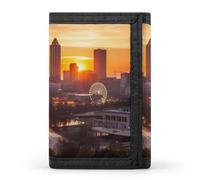 HJKBCV Atlanta City Portefeuille à trois volets pour cartes de crédit et sports de plein air avec fenêtre pour carte d'identité pour homme et femme, style, taille unique, Style :, Taille unique