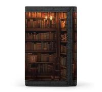 HJKBCV Book Room Library Portefeuille à trois volets pour cartes de crédit Porte-monnaie portable pour sports de plein air Portefeuille de poche avec fenêtre pour carte d'identité pour homme et femme,