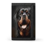 HJKBCV Cool Rottweiler Portefeuille à trois volets pour cartes de crédit avec fenêtre pour carte d'identité pour homme et femme Taille unique, Style :, Taille unique