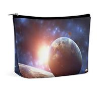 HJKBCV Planètes dans l'espace - Trousse de maquillage de voyage en cuir synthétique - Mini poche - Pour femme - Portable - Fermeture - Trousse de maquillage - Style - Taille unique, Style :, Taille