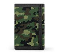 HJKBCV Portefeuille à trois volets pour cartes de crédit avec fenêtre pour carte d'identité pour homme et femme, style militaire, vert, taille unique, Style :, Taille unique