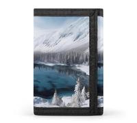HJKBCV Portefeuille à trois volets pour cartes de crédit et sports de plein air avec fenêtre pour carte d'identité pour homme et femme, style montagnes d'hiver, taille unique, Style :, Taille unique