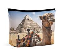 HJKBCV Pyramid Camel Trousse de maquillage de voyage en cuir synthétique Mini poche pour femme Sac à main portable Fermeture Organisateur de maquillage Trousse de toilette Style Taille unique, Style