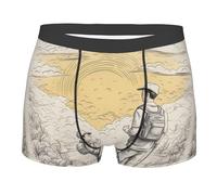 HJKdfv Boxer imprimé Happy Fathers Day By Son pour homme, respirant, doux, extensible, confortable, classique pour homme à porter toute la journée, Noir , M